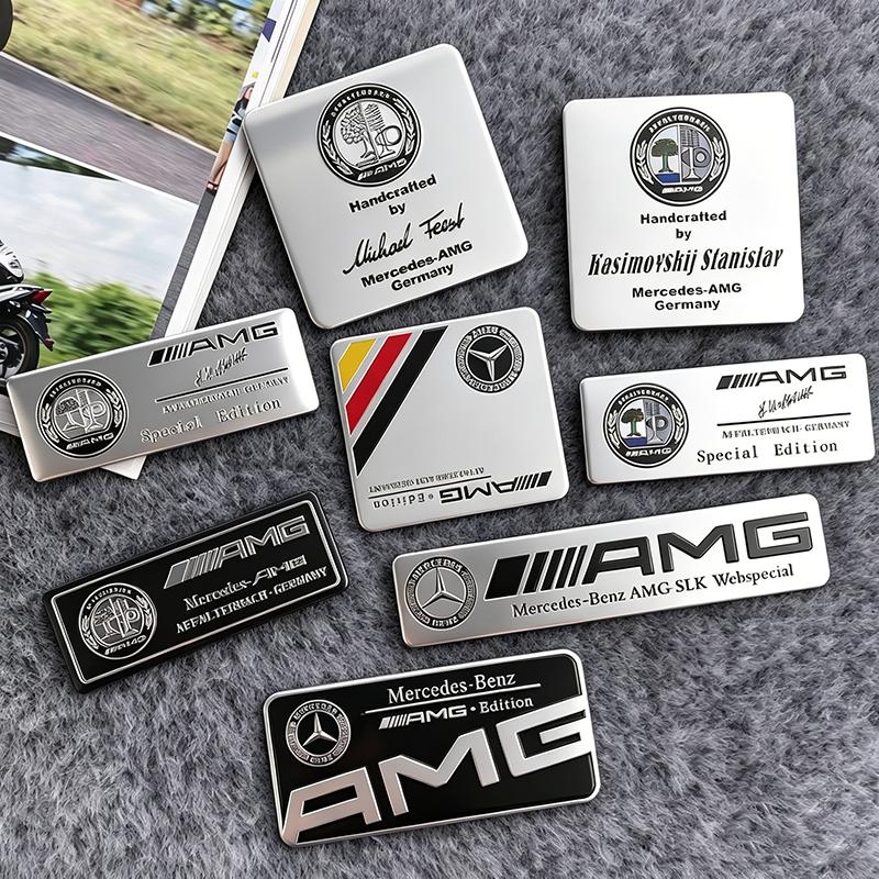 Mercedes Benz Series Aluminum Badge Car Body Stickers Decals For Mercedes Benz AMG W203 W206 W220 W205 W211 W212 W201 W168 W108 OS5