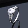 Elegant Geometric Copper Ring with Zirconia for Women