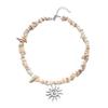 1Pcs Vintage Silver Color Sun Pendant Necklaces Bohemian Rainbow Beaded Choker Necklace For Women Summer Beach Jewelry Gift