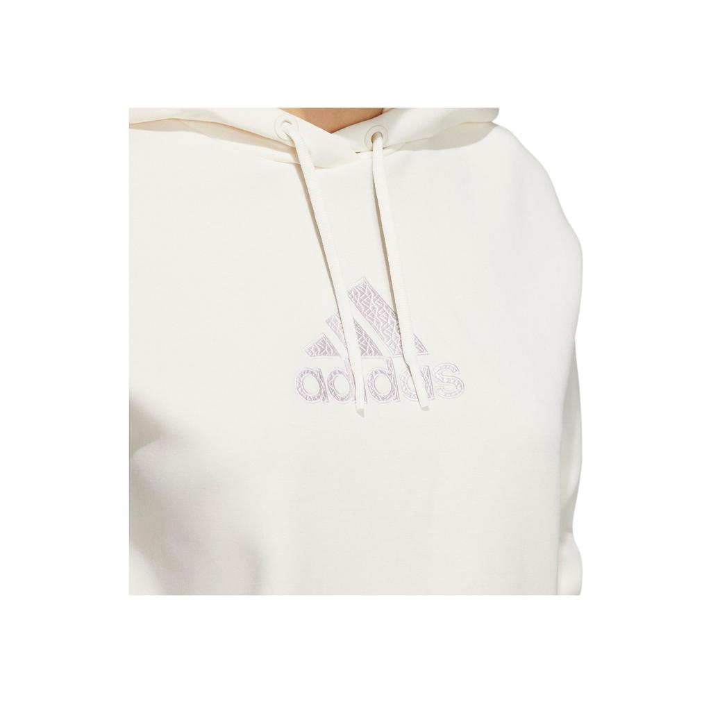 Adidas Mh Bos Hoodie With Logo Print Women Tops Pink White HM7070