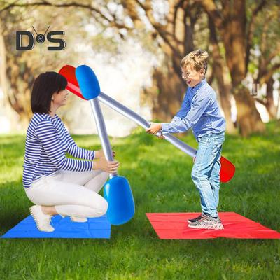 Inflatable Gladiator Game Set Inflatable Battle 2 Sticks & 2 Mats Kit Fun Interactive Outdoor Duel Game for Kids Adults