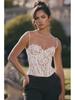 Thirteen Lines 2024 Spring/Summer Black & White Lace Tube Suspender Top