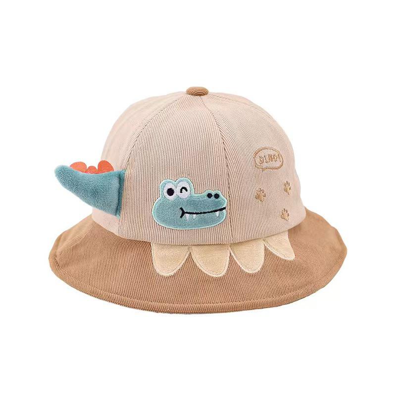 Autumn Embroidered Baby Fisherman Hat - Versatile Sun Protection & Warmth