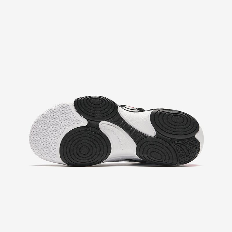 Anta Kids Asymmetrical 4.0 Comfortable Versatile Non-Slip Wear-Resistant Mid-Top Basketball Shoes Kids Basketball Shoes White Black 312431121-1