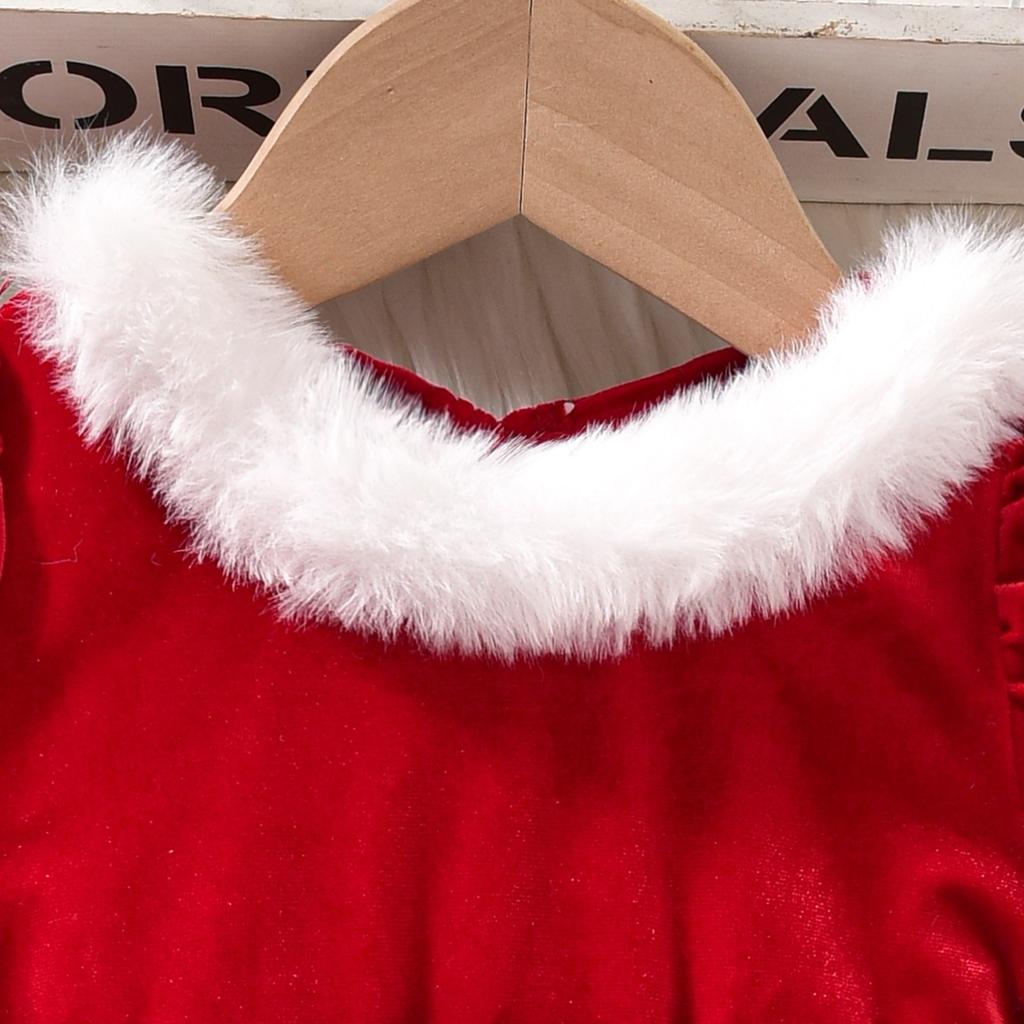 Girls Christmas Party Dress Festive Costume