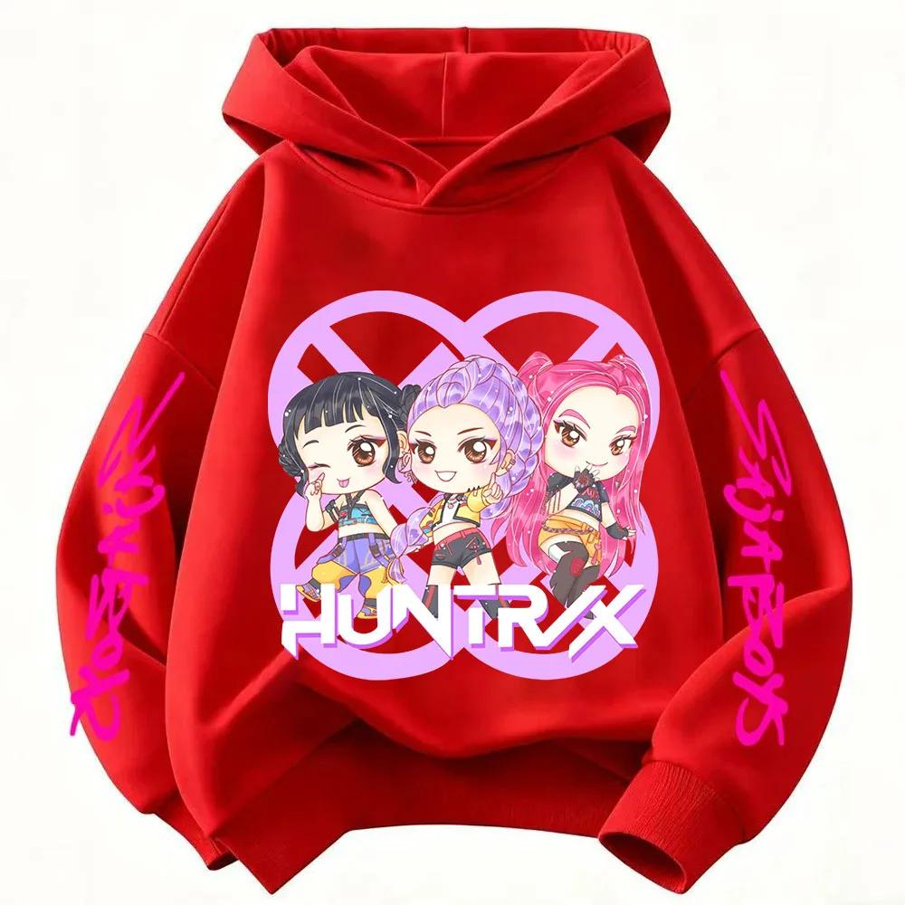 New cartoon hooded sweatshirt, suitable for both men and women, warm purple children's top, fashionable casual children's