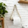 Beaded Wooden Stick Toilet Paper Holder Nordic Natural Wood Style Ideal For Home Decor Hanging Decorations