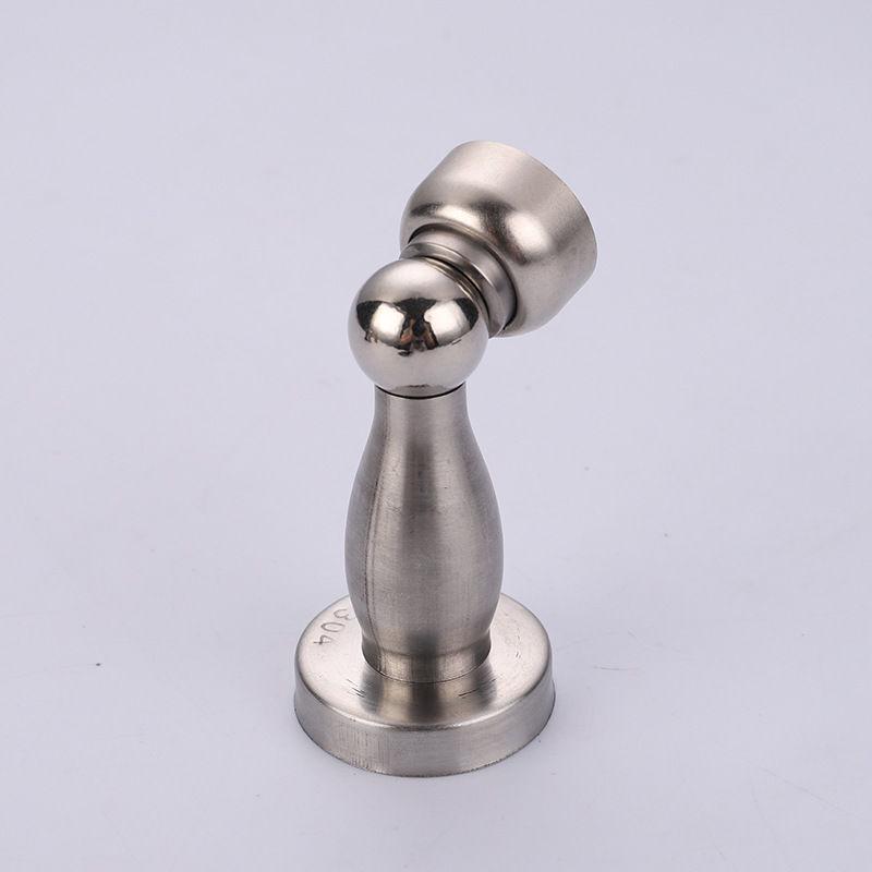 Brushed Stainless Steel Magnetic Door Stopper - Wall & Floor Anti-Collision Door Bumper