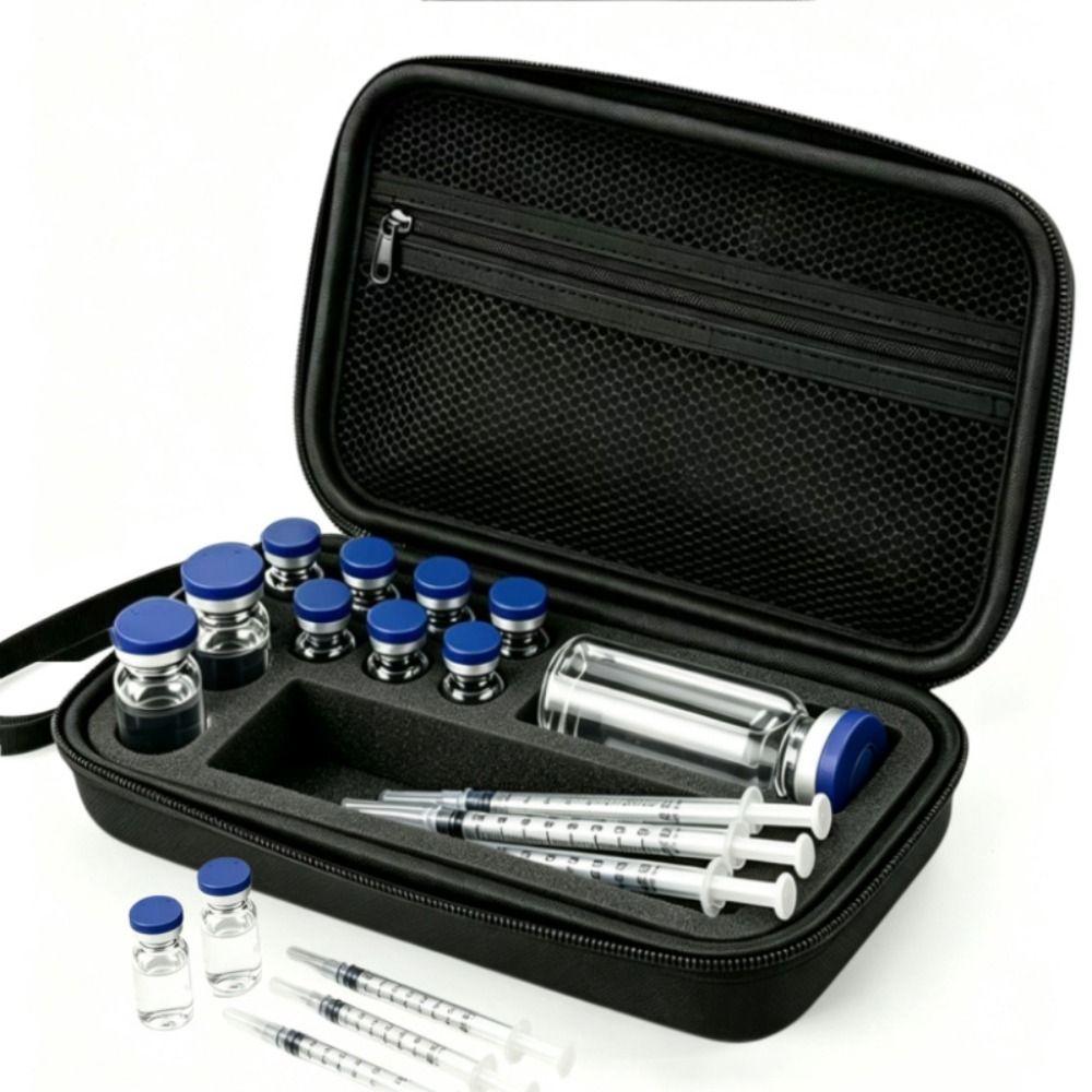 1-10ML Insulin Vial Storage Case 8/10 Slots Waterproof Insulin Vial Protector EVA Shockproof Essential Oils Carrying Box