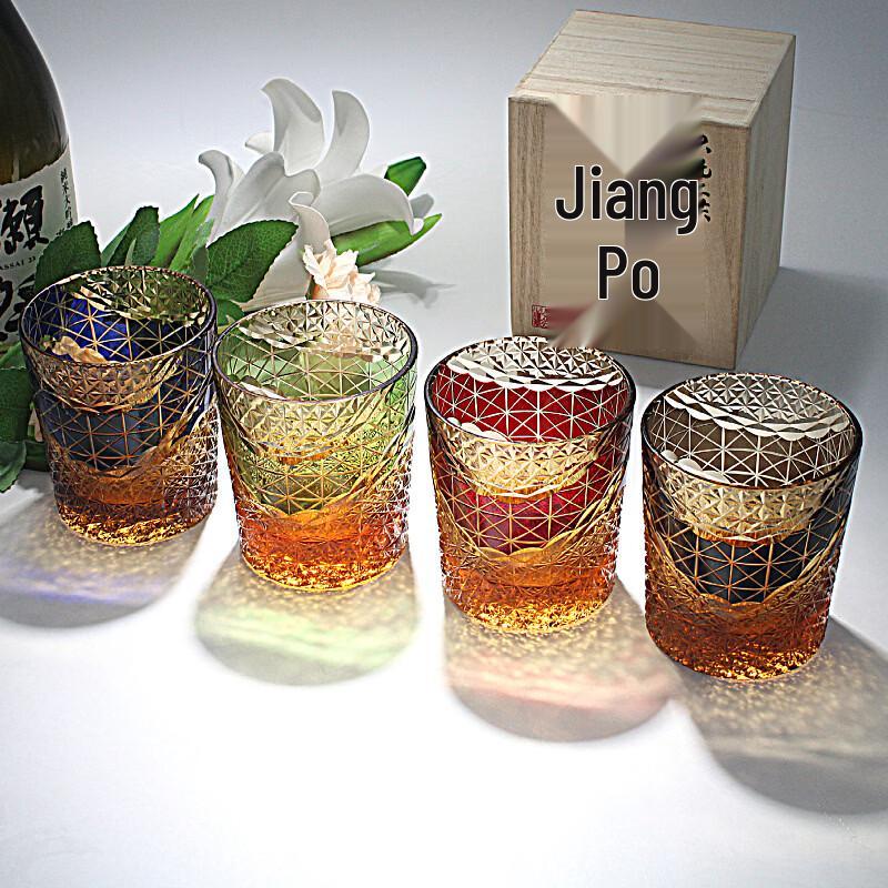 Edo Kiriko Hand-Carved Crystal Whiskey Glass