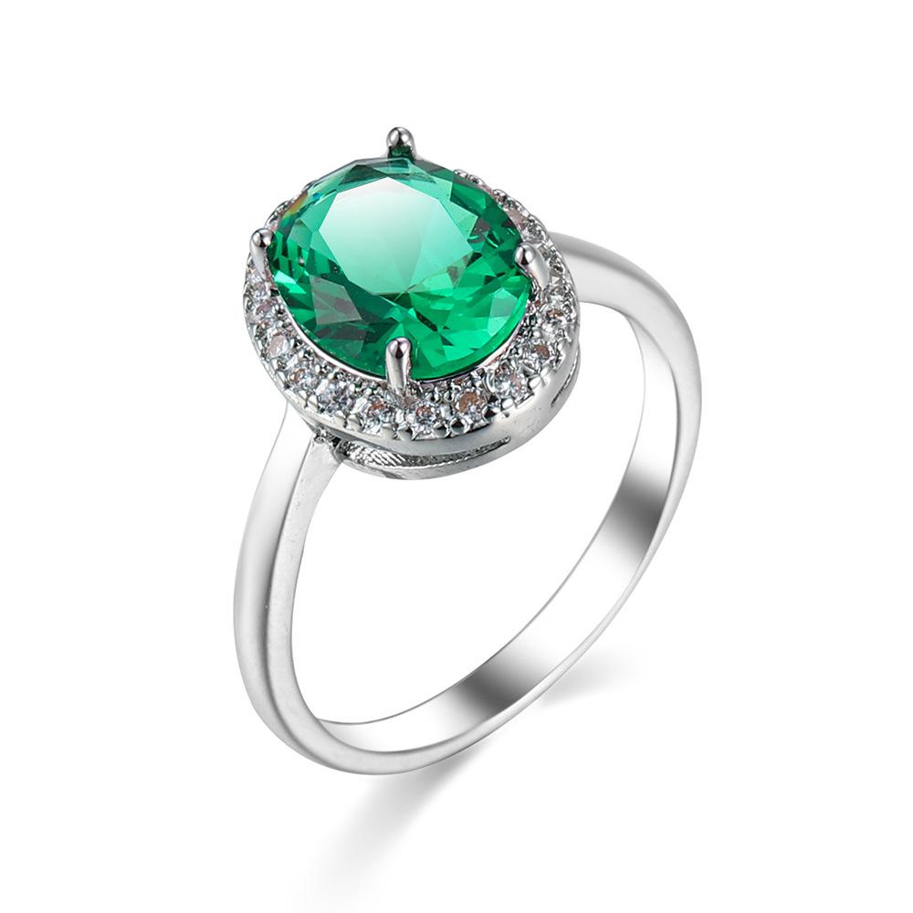 

Классические женские обручальные кольца SODROV с зеленым цирконом 6