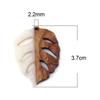 3 PCs/Lot Vintage Resin Wood Effect Leaf Pendants Wooden Plant Foil Charms For DIY Earring Charm Jewelry Making 3.7cm X 2.8cm