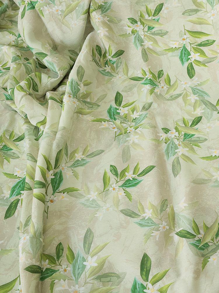 Chinese Style Floral Tencel Linen Fabric Lightweight Printed Cloth for Hanfu Cheongsam Dress Anti Mosquito Pants Garment Mater