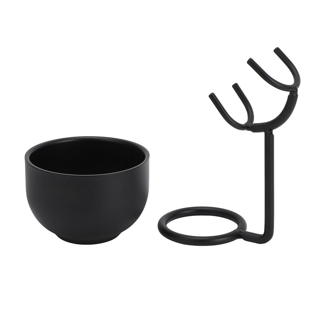 Rasierpinselständer mit Schüssel Herren Bart Rasierwerkzeug Pinselhalter Set Pflegeset Rack