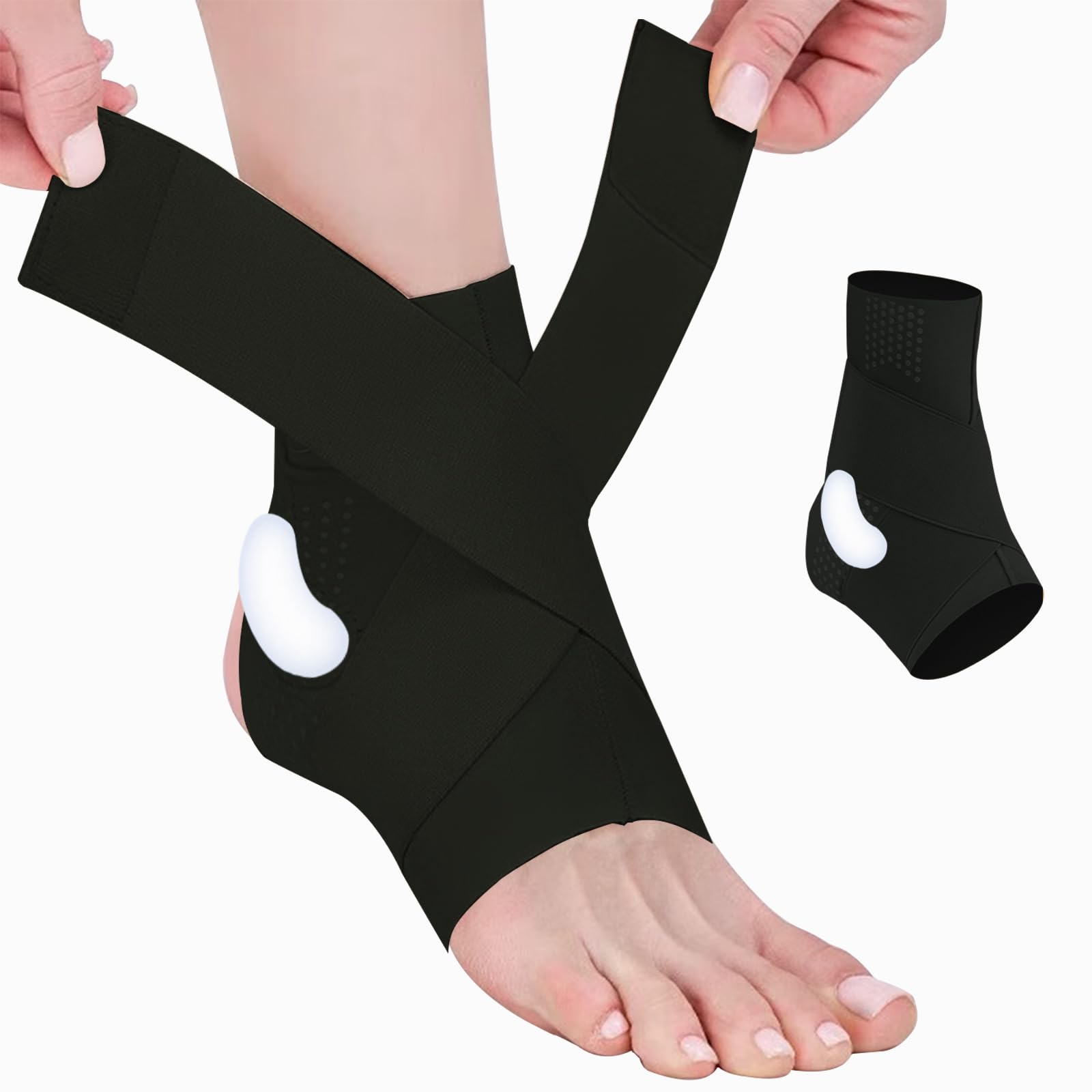 

Ankle Support with Compression Thin and Breathable for Achilles Tendon Standing and Everyday Unisex Ultra-Thin Band, Ankle, Sports, Support, Running, чёрный