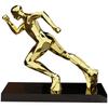 Resin Gold Running Figure Sculpture Bookcase Living Room Decorative Art Gilded Figure Statue Crafts Interior Aesthetic Decor