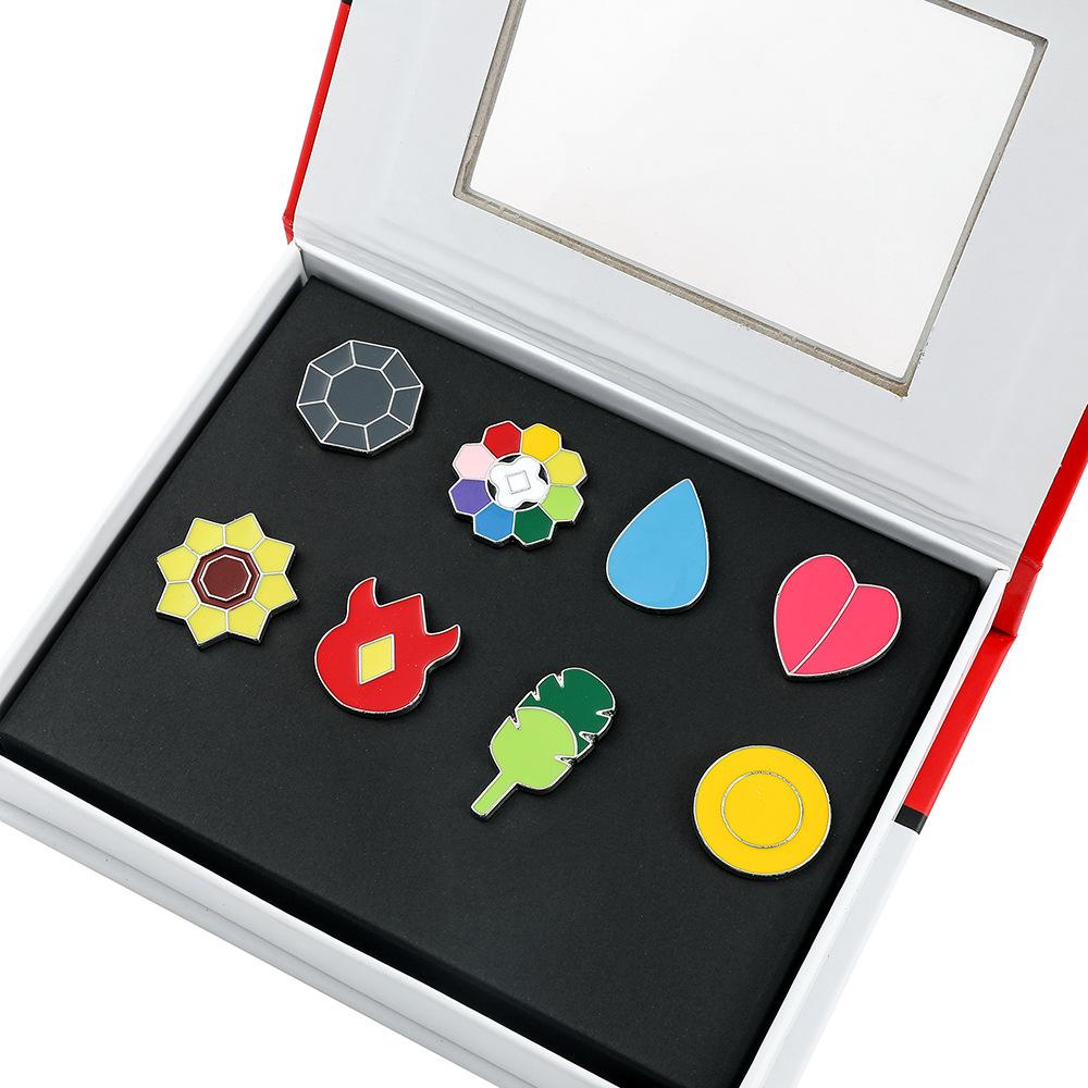 Hot Sale, Pokémon Metal Badge Pokémon Set, Exquisite Box, Gift Pin Brooch