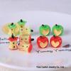 3D Red Heart Apple Core Resin Keychain/Phone Strap Pendant