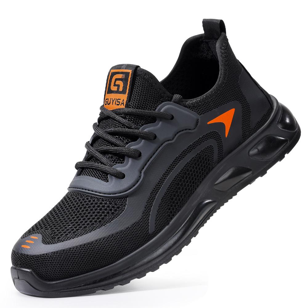 Men's Steel Toe Cap Safety Shoes: Breathable, Anti-Smash, Anti-Puncture, and Wear-Resistant for Cross-Border Labor Protection.