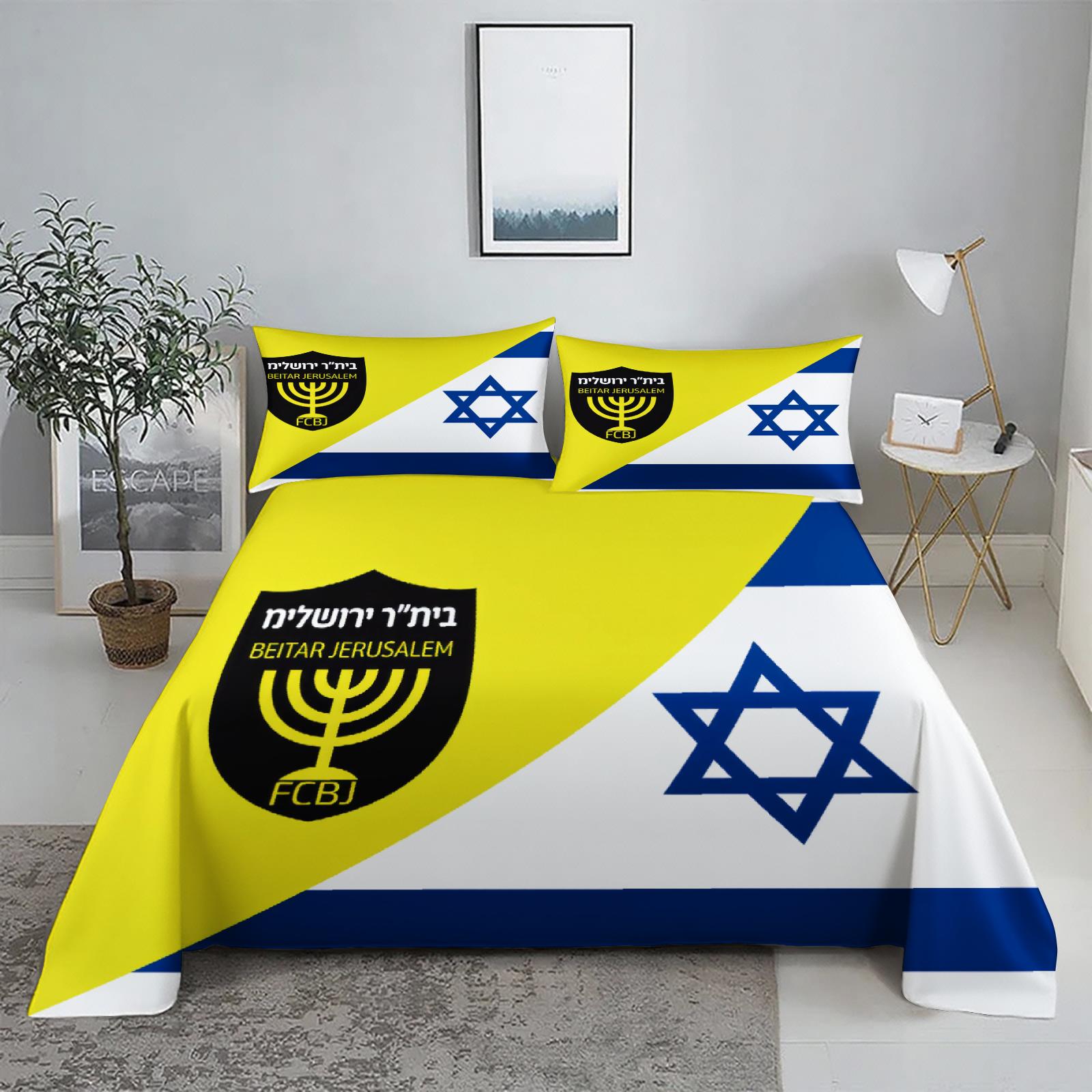 

Comforter 3Pcs Fc Beitar Jerusalem Bedding Set Israel Football Bed Set Single Twin Queen King Size Full Set Bedding For Children Comforter (quilt)-EU Single(135*200cm)3pcs