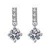 One Carat Moissanite Tassel Earrings with Zirconia, Colorfast, Super Shiny, Internet Celebrity Style, Six-Prong Set