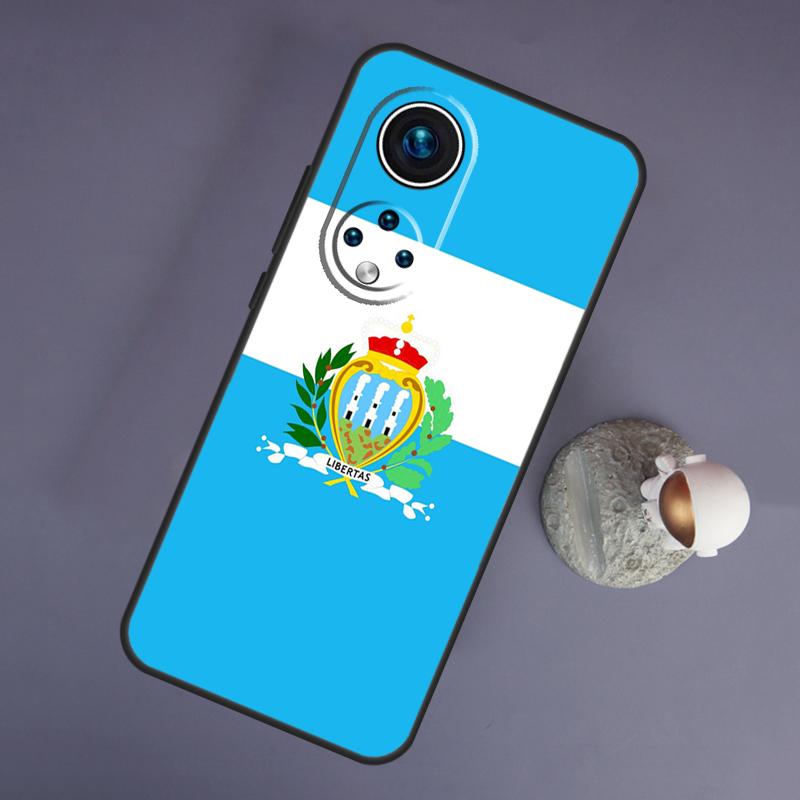 San Marino Flag For Huawei Honor Magic 5 Lite 70 50 X8 X9 a P20 P30 P40 P50 P60 Pro P Smart Nova 9 5T Case