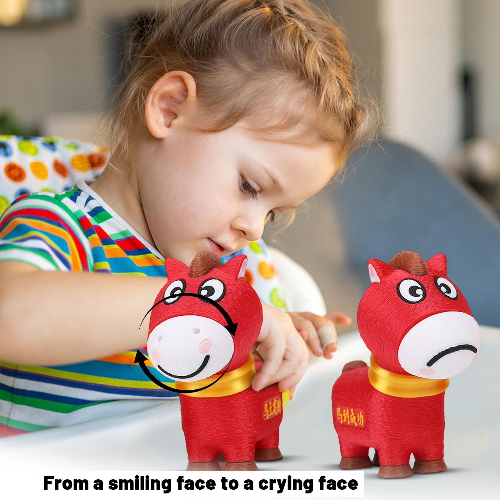 Маскот Кукла Лицо Трансформация Плачущая Лошадь 3D Печать One Size