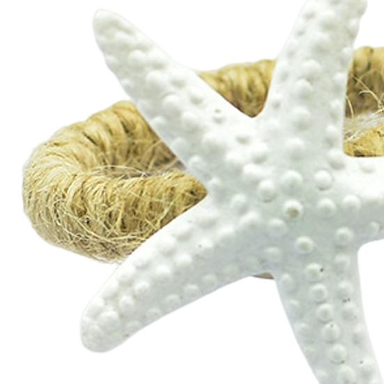Starfish Napkin Rings White Sea Star Napkin Holders Coastal Style Napkin Rings for Beach Theme Party Dinner Party Wedding Table Decor