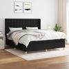 Exclusive House - Bed Slat Base with Mattress Black 160x200 Cm Fabric