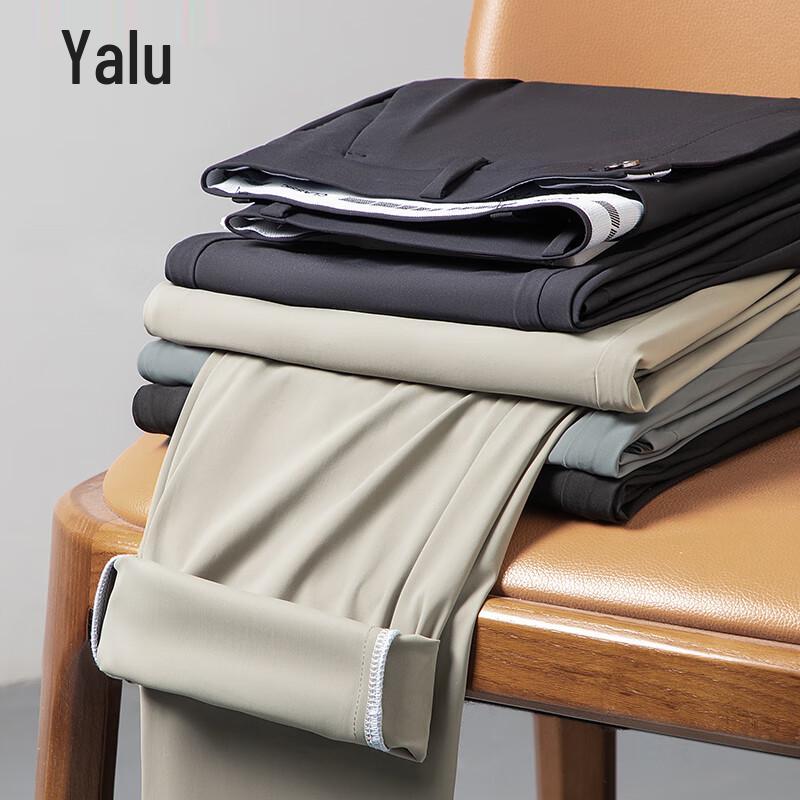 Yalu Men's Ice Silk 4-Proof Straight-Leg Casual Pants