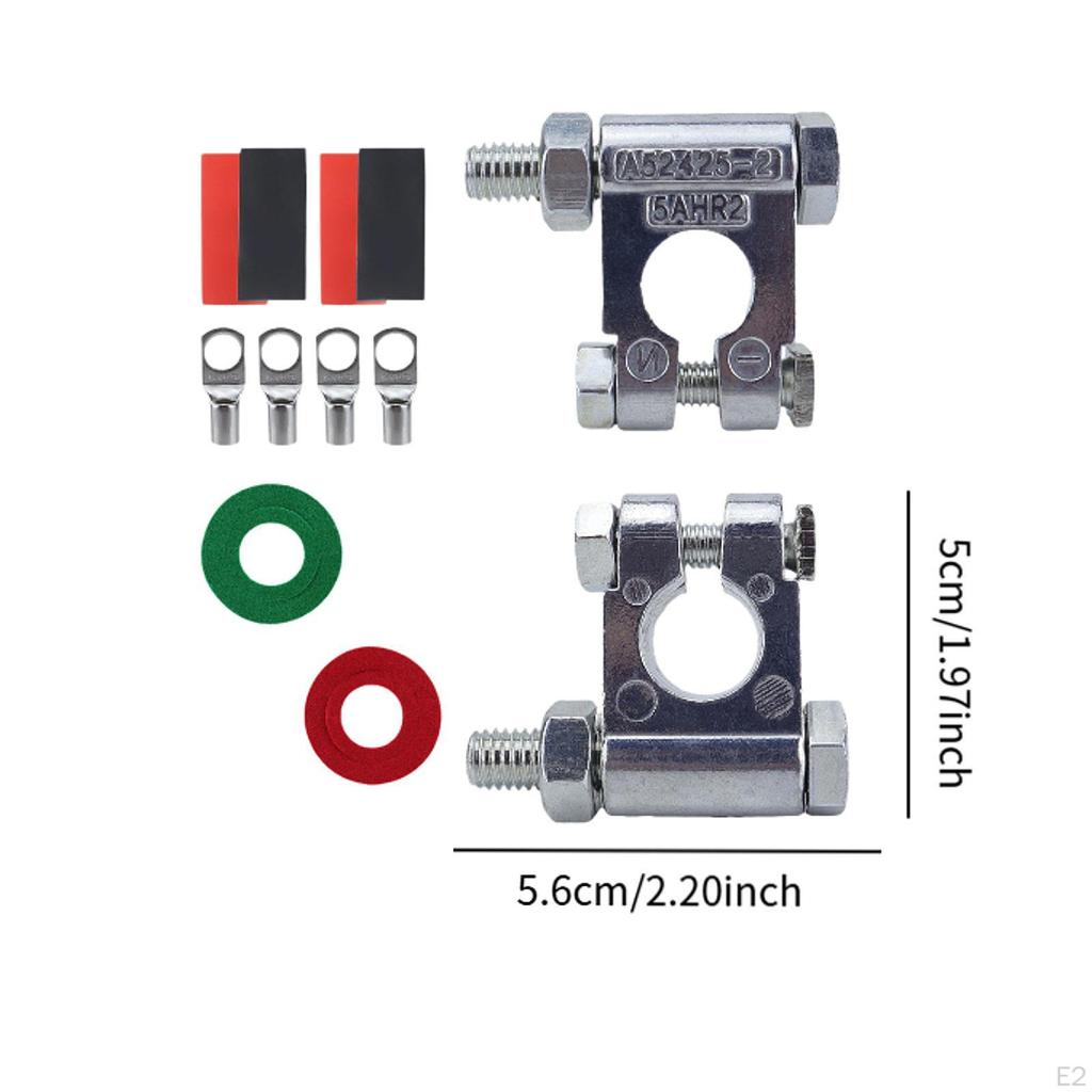 2x Battery Terminal Connector Terminals Clamp Simple Installation Ends for