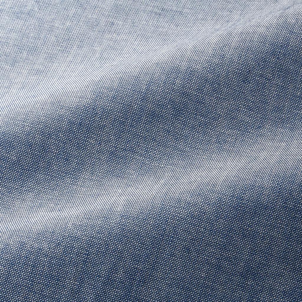 Dungaree Shirt for Men [WOODS] Japanese-made Short-sleeved (M, Blue)