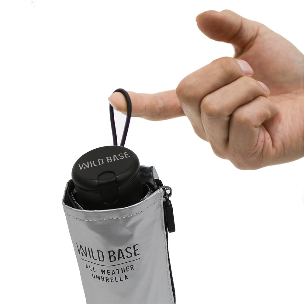 WILD BASE x HUS Umbrella with Dark Wood Sun and Rain Light and Heat 6 High Water UV Rain Umbrella for Men and Solid Hasu Custom-Made All-Weather