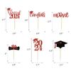 12 Pcs Graduation Season Celebration Cake Prop Insert Cap Cupcake Topper Party Decoration Toppers 2024 Card Decors Paper Picks