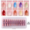 Solid Color Manicure Nail Tips Set with Multi-color Options - 240 Wearable Fake Nail Stickers