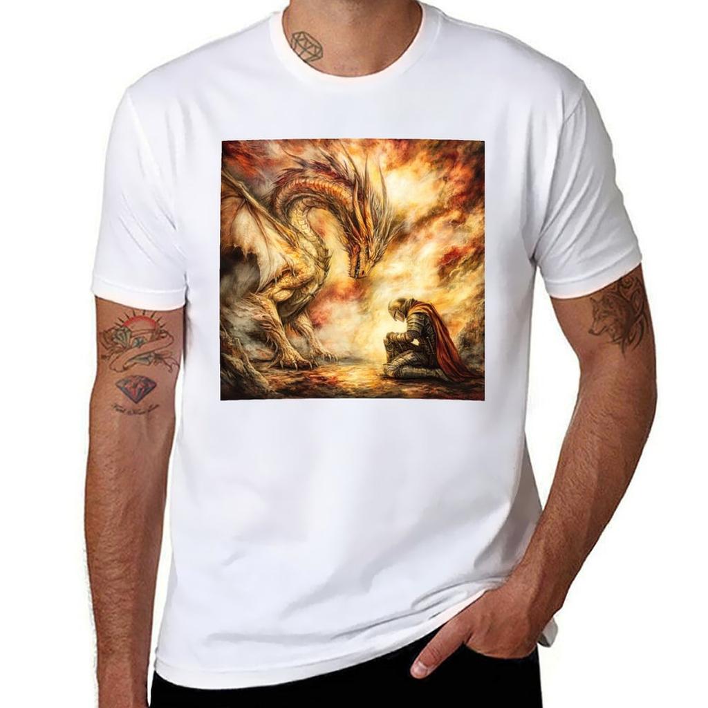 Dragon And Knight Devotion Tshirt Sporty Breathable Short Sleeve Tshirt