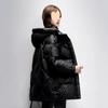 Women's Winter Thickened Plus Size Warm Jacket Loose Large Pocket Hooded Diamond Check Warm