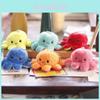 Adorable Porte-clés Mini Peluche Poulpe Réversible Mignon Jouet Doux Charme de Sac
