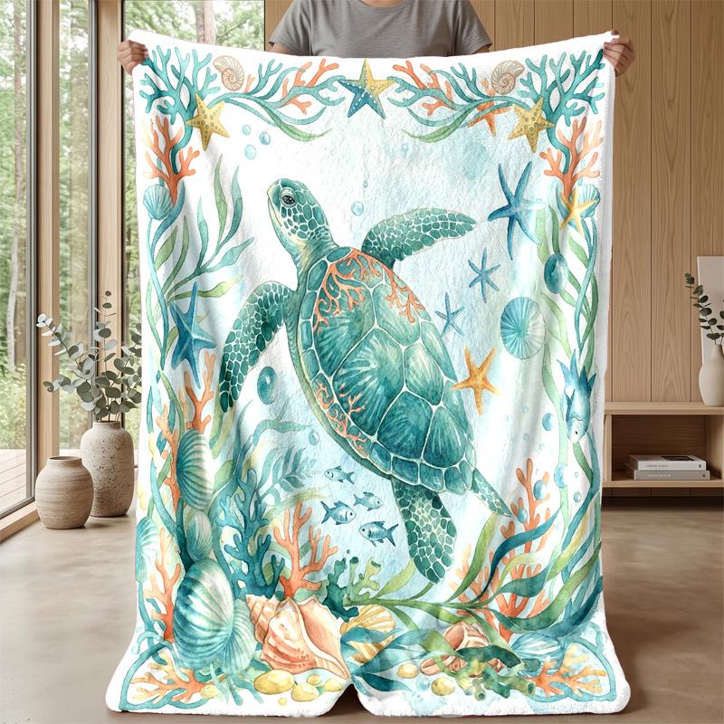 Ocean Life Adventure 45 Theme blanket Lightweight Warm Flannel Blanket Decorative Throw Blanket for Home Decoration