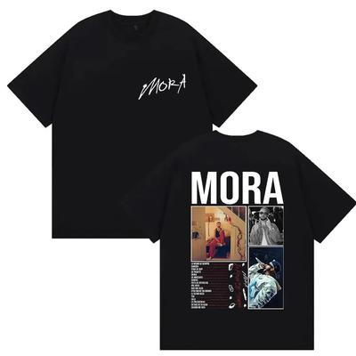 Rapper MORA Tour 2026 Merch T Shirt Men's Women Vintage High Quality Fashion T-shirts Hip Hop Clothing Oversized Cotton T-shirt