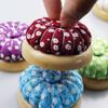 Cross-stitch Wood Base Pumpkin Needle Cushion Pumpkin Shaped Sewing Tool Needle Pillow Magnetic Pin Cushion Tailor