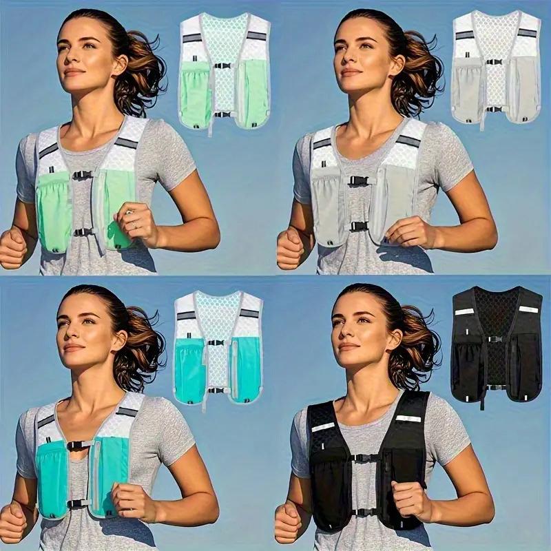 Running Water Bottle Storage Vest Lightweight Running Vest Reflective Hydration Water Chest Pack With Phone Holder 1Pc
