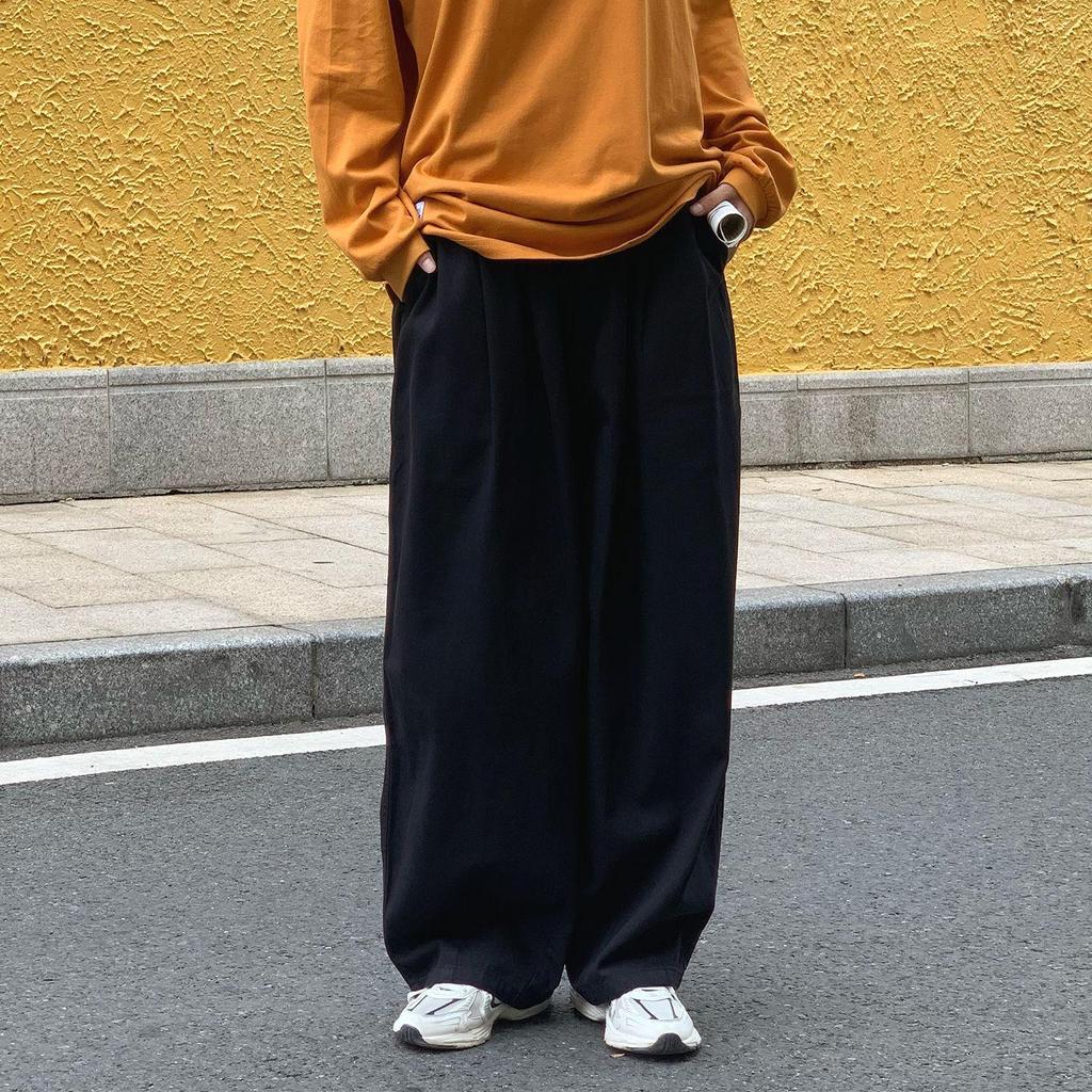 2025 Spring/Autumn Harajuku Wide-Leg Cotton Streetwear Trousers