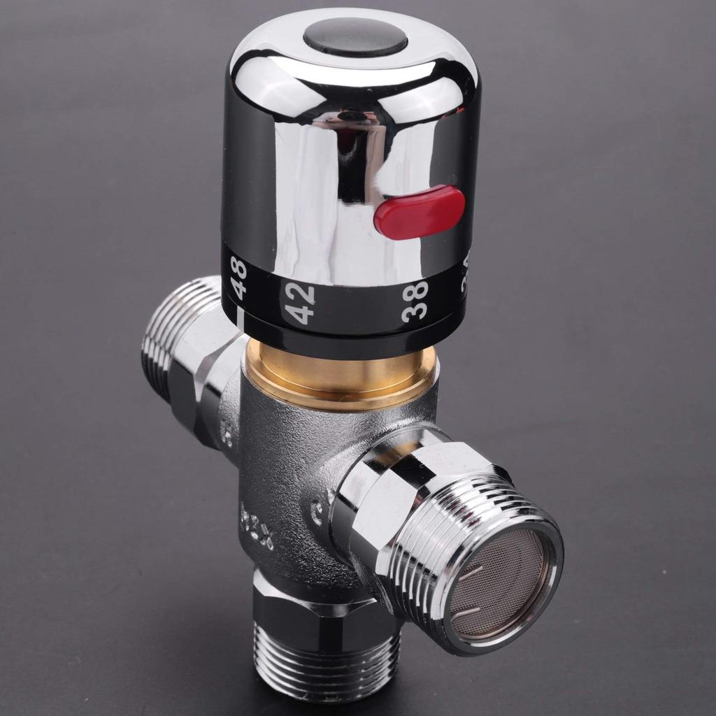 3 4 Inch Brass Chrome-plated Thermostatic Mixing Valve Solar Water Heater Surface-mounted Adjustable Temperature Control Valve