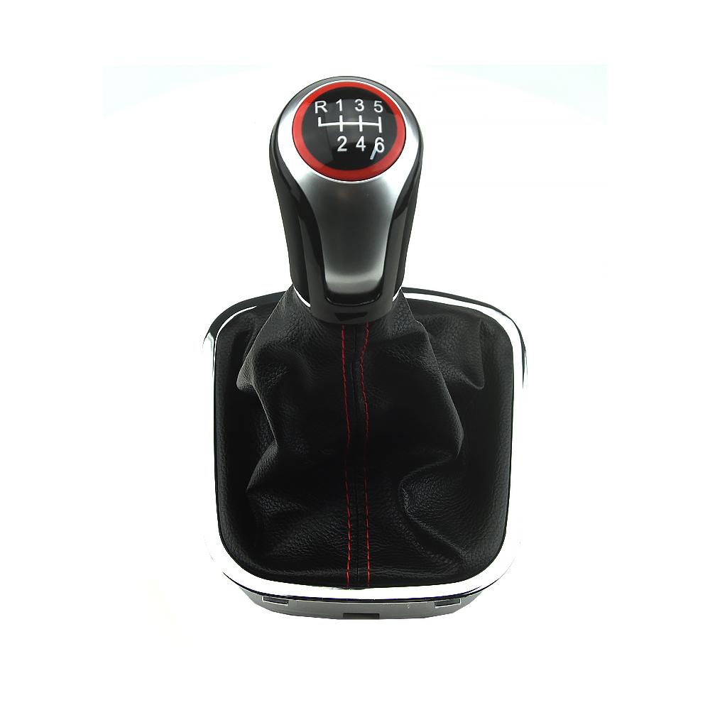 

Fit For Polo 6R 6C for Hatchback for Sedan 2011- Gear Shift Knob MT 5/6 Speed Level Change Knob with Gaiter Boot Cover 6 Speed