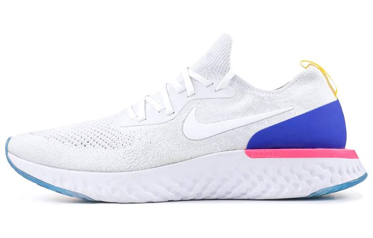 Nike Epic React Flyknit White Racer Blue Pink Blast AQ0067-101 40