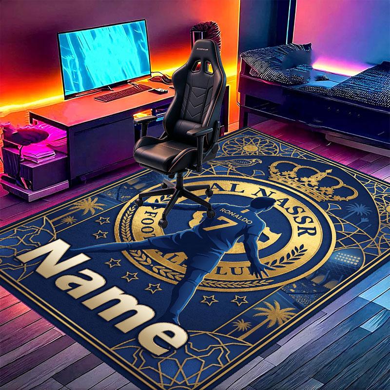 Custom Name Personalized Cristiano Ronaldo Print Carpet, Versatile Home Decor Rug, for Playroom, Apartment, Balcony, Entryway, Hallway Gift