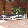 Day and Night - Day and Night Garden Furniture 13 Pieces with White Cushions Solid Pine Wood