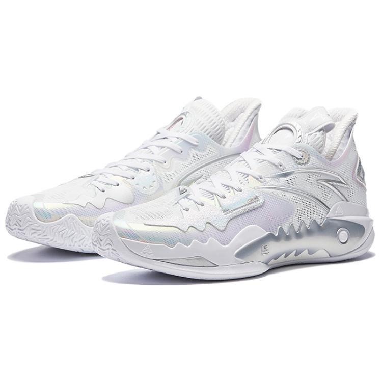 Anta Shock Wave 5 Low Top Midfoot Carbon Plate Basketball Shoes Men's Silver White 112541106R-2