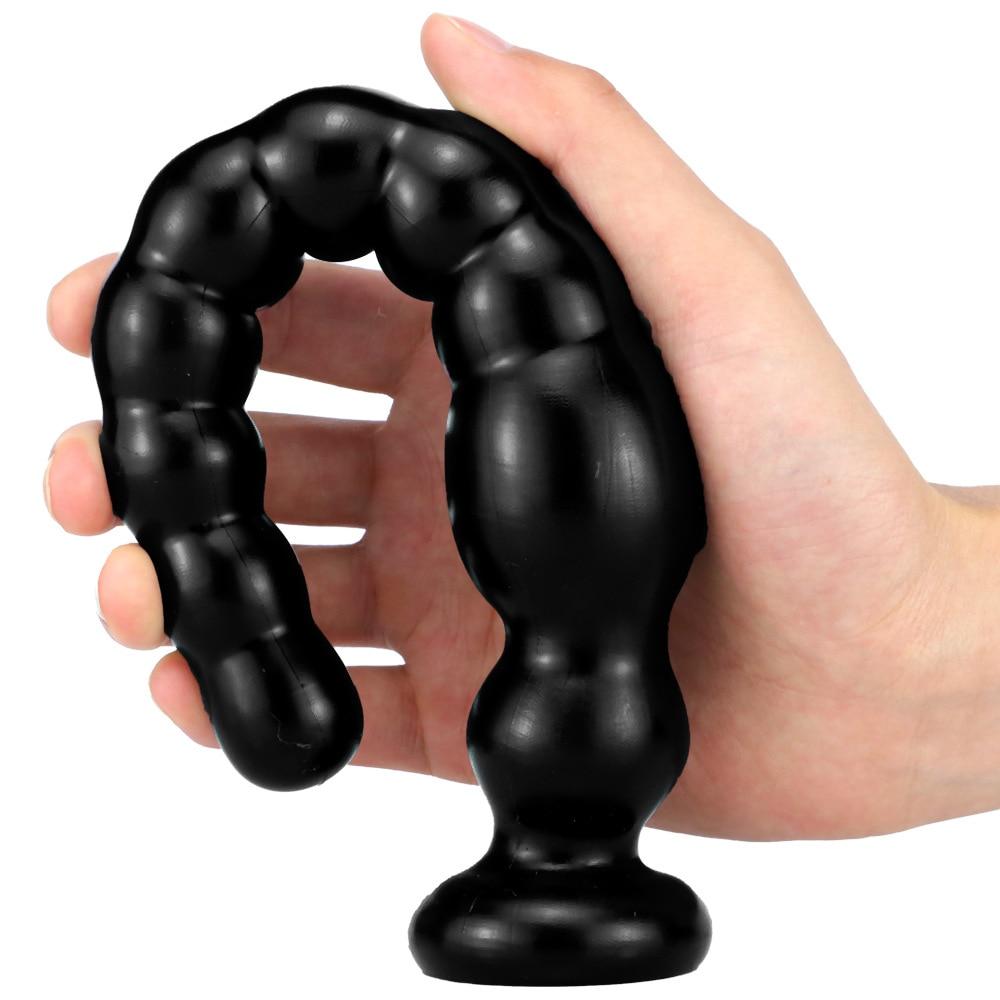 Übergroßer Analplug, großer schwarzer Dildo, Analdehner, Sexspielzeug, Fisting, realistischer Penis, Umschnalldildo, Femdom, BDSM, XXL-Pferdildo